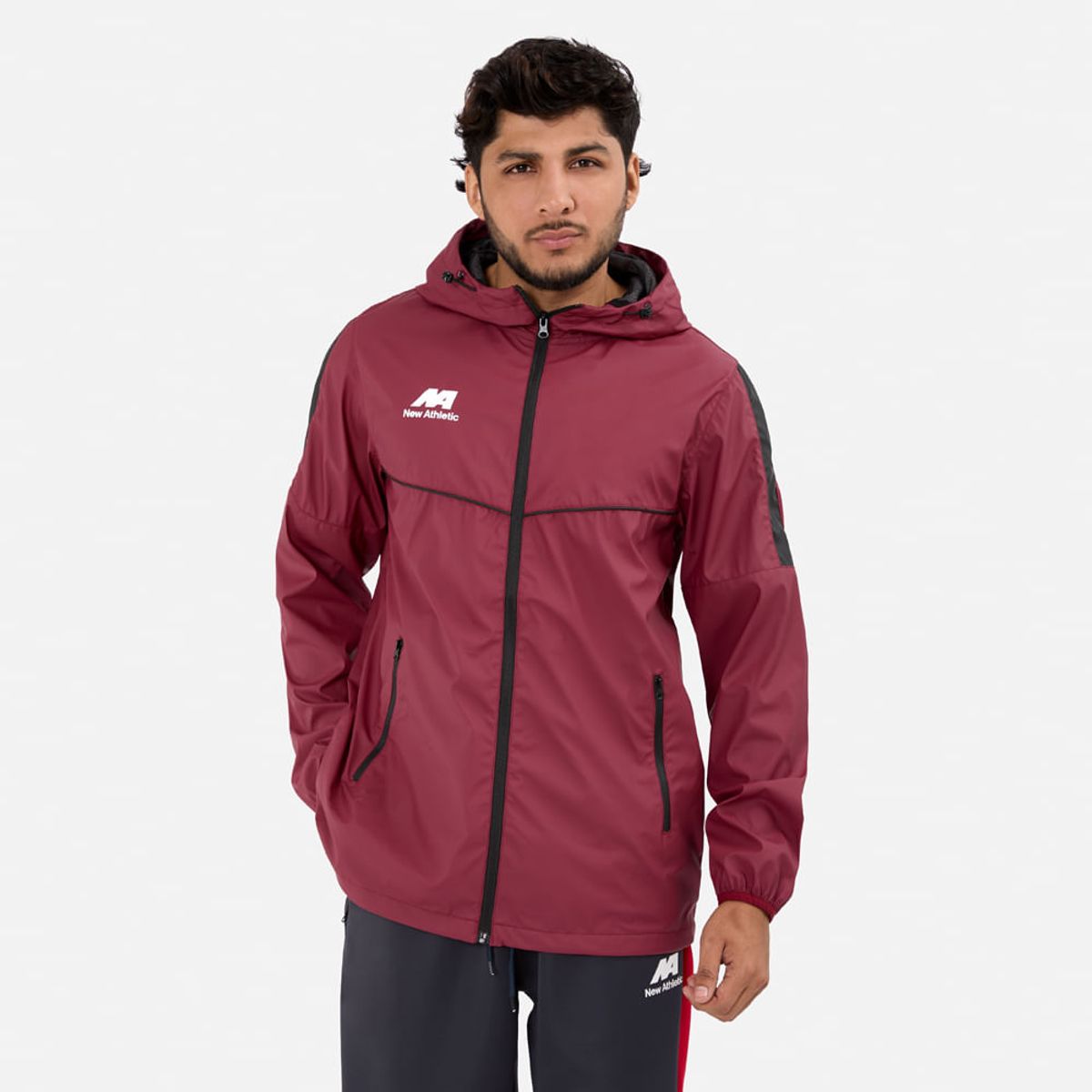 NEW ATHLETIC - Casaca New Athletic Dravox Vino Con Negro Hombre