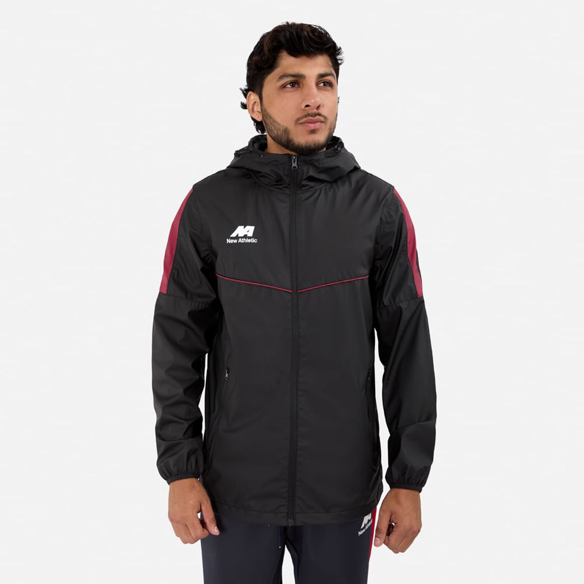 NEW ATHLETIC - Casaca New Athletic Dravox Negro Con Vino Hombre