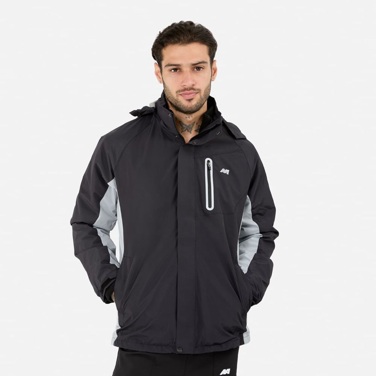 NEW ATHLETIC - Cortaviento New Athletic Nexor Negro Con Gris Hombre