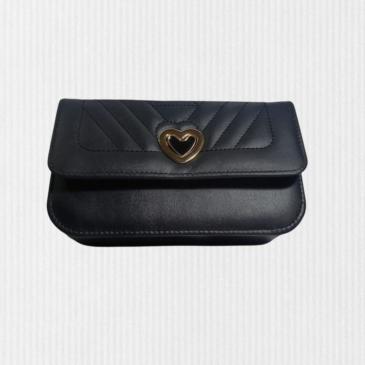 GENERICO - CARTERA ELEGANTE NEGRA + LLAVERO DE REGALO