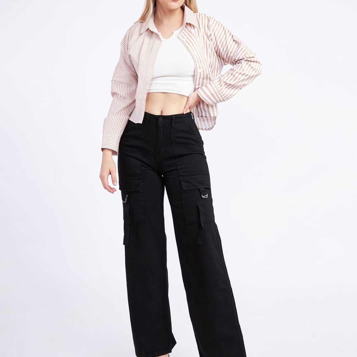 GENERICO - Drill Wide Leg Cargo Mujer Forcaps Alice