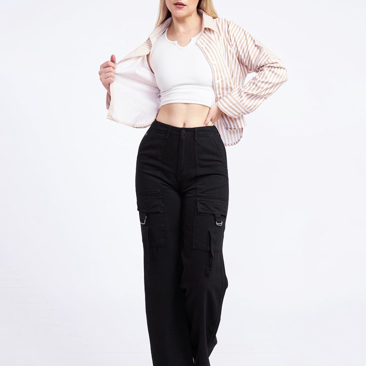 GENERICO - Drill Wide Leg Cargo Mujer Forcaps Alice