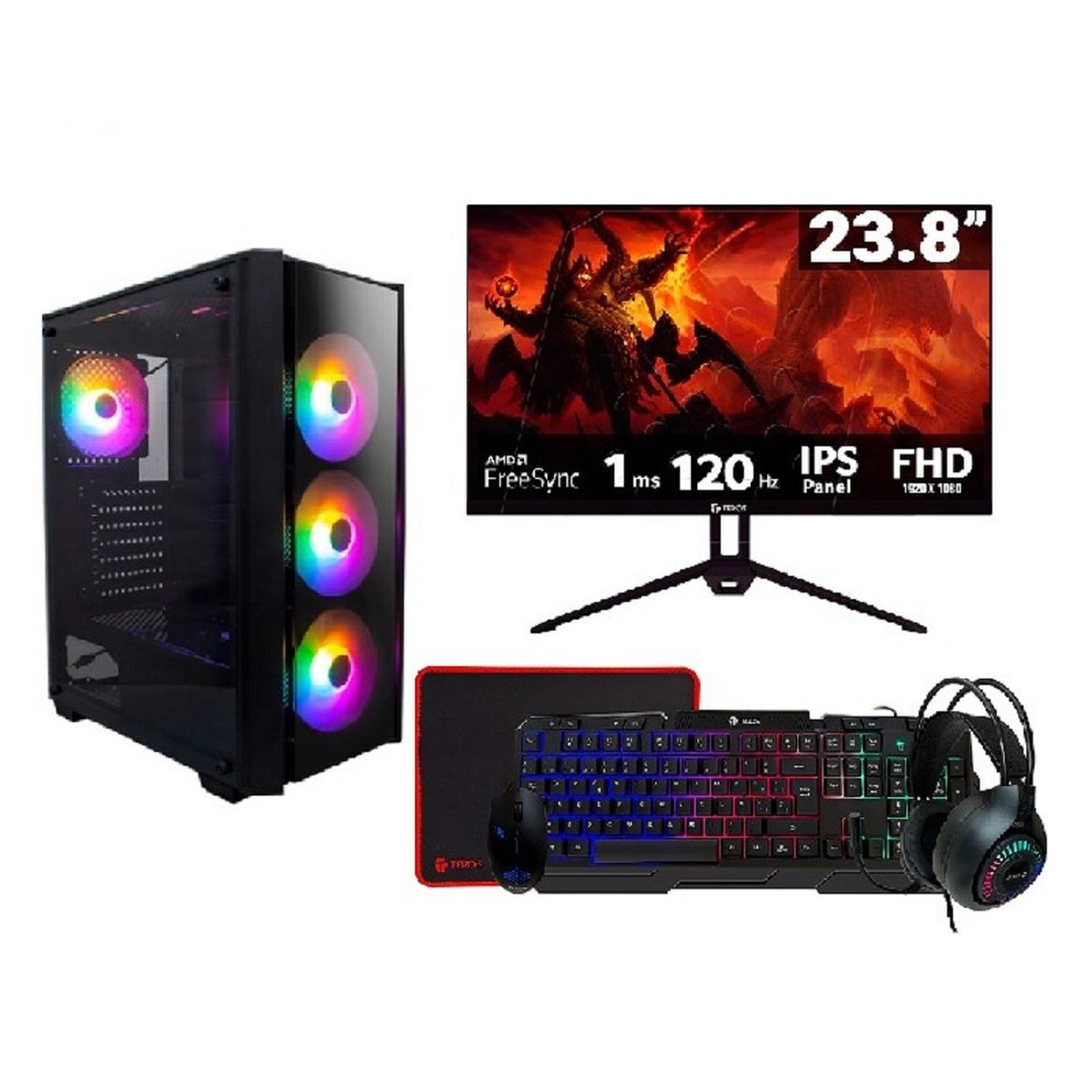 RYZEN - COMPUTADORA COMPLETA RYZEN 5 5 5600GT, RAM 16GB, SSD 1TB, MONITOR TEROS 24 FHD, COMBO TEROS