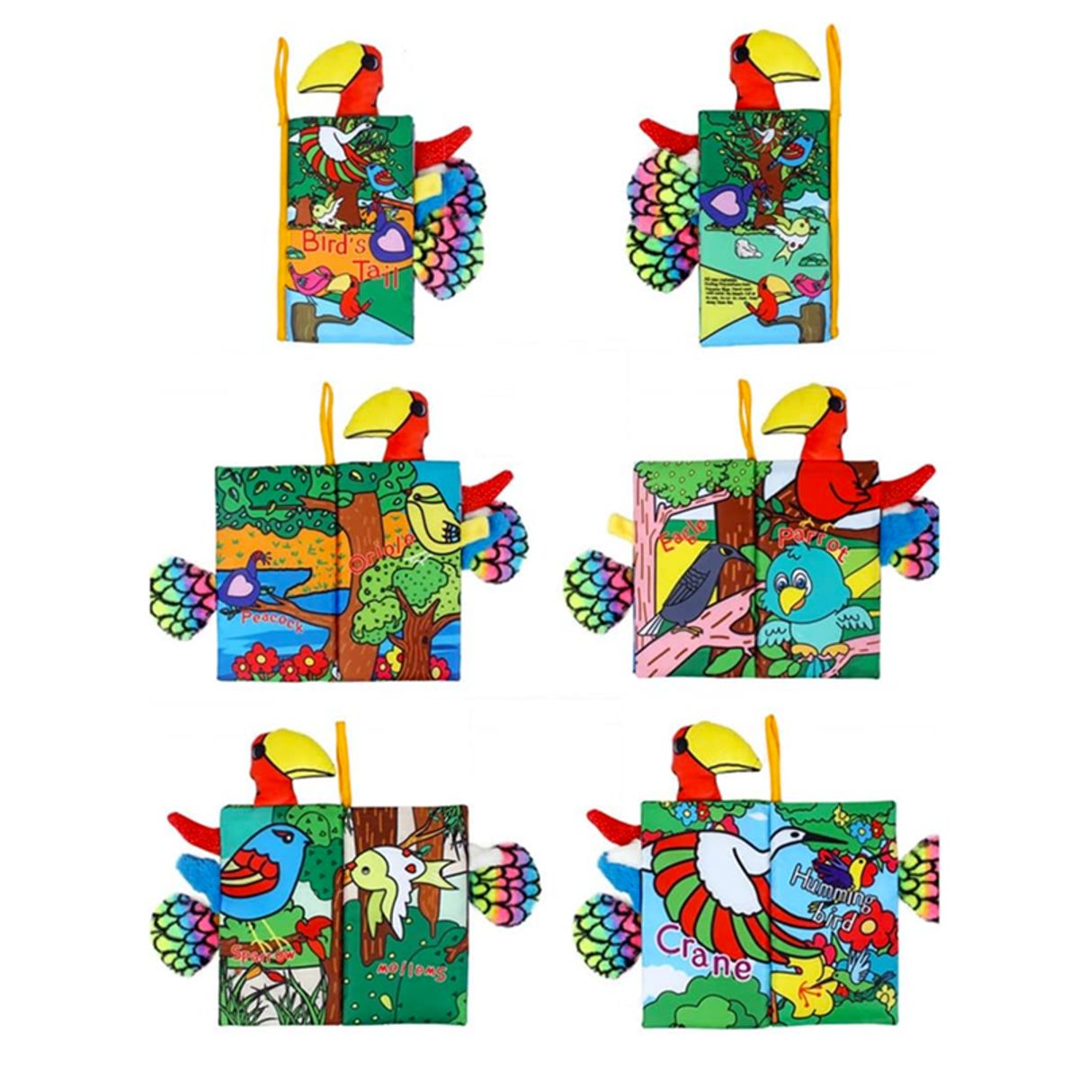 GENERICO - Libro de Tela Estimulación Sensorial Aves