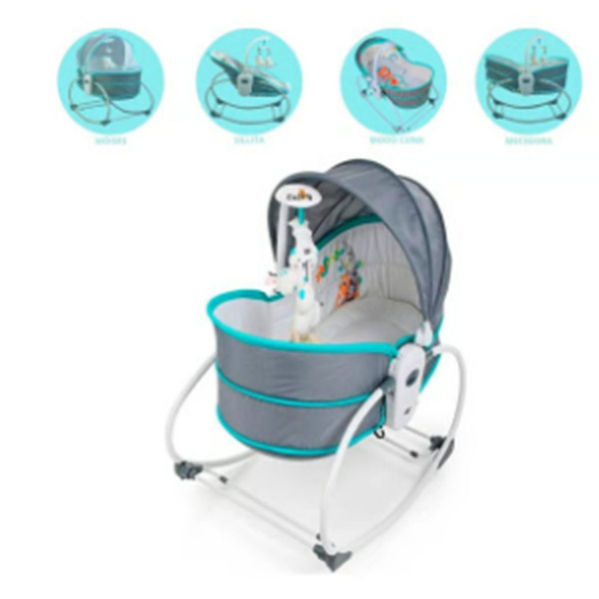 GENERICO - Silla Mecedora Moises MUSICAL Con vibrador«5 EN 1»Blue