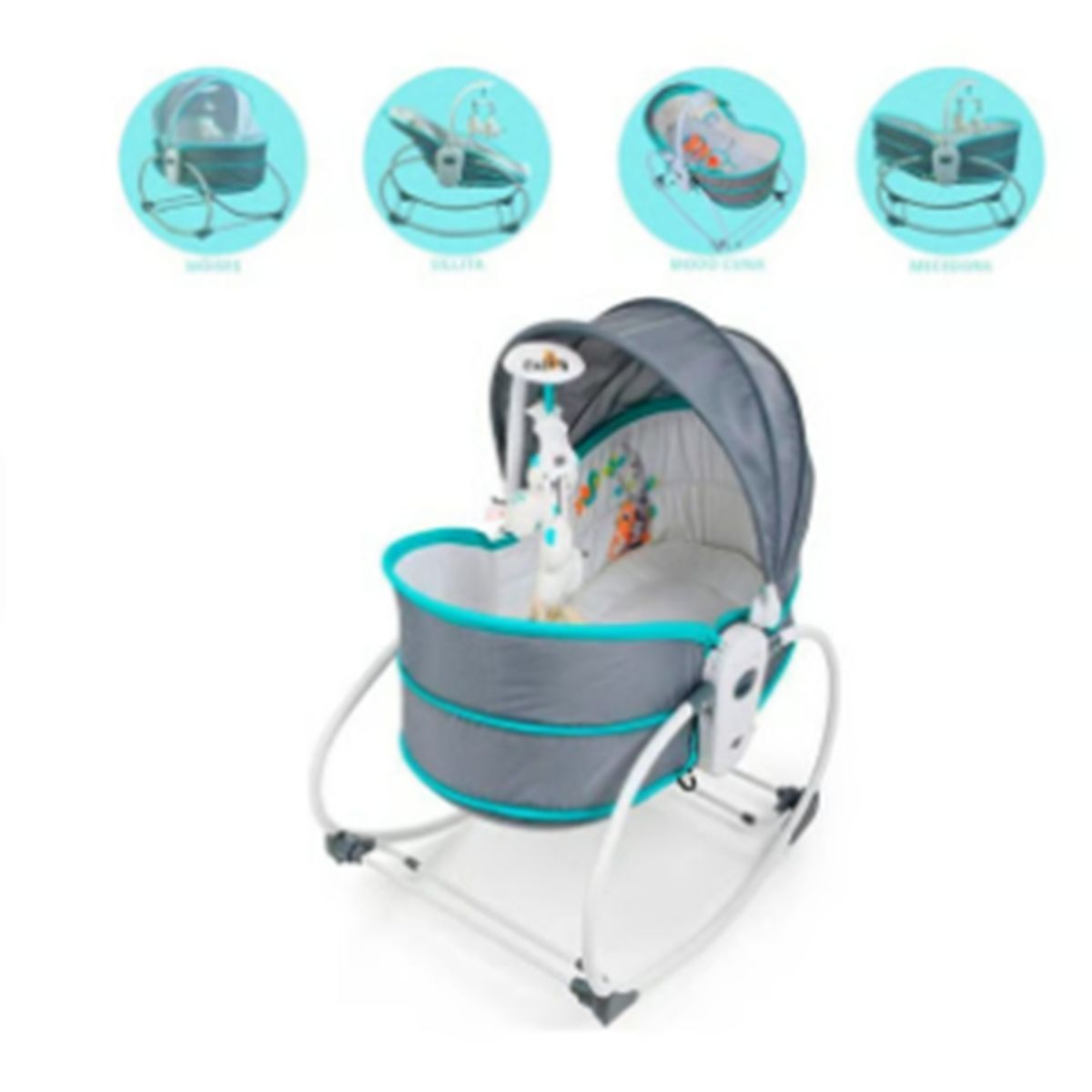 GENERICO - Silla Mecedora Moises MUSICAL Con vibrador«5 EN 1»Blue