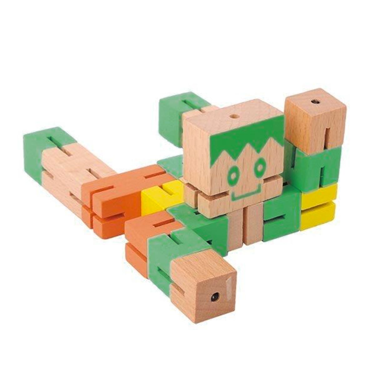 GENERICO - Robot Cubo de Madera Articulable Fridolin