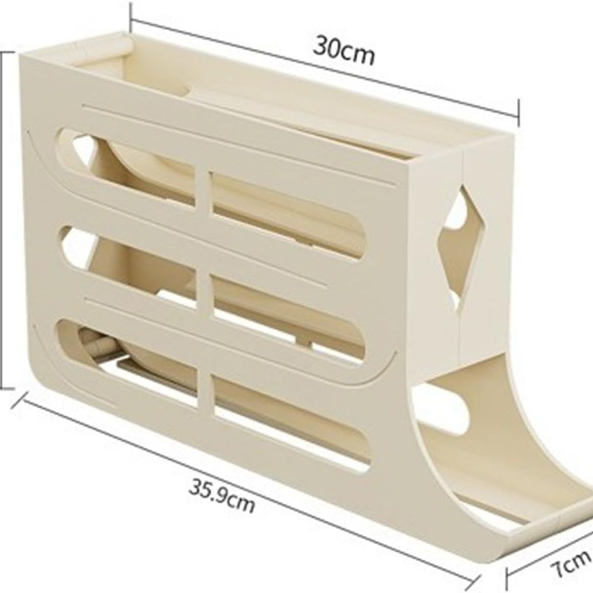 GENERICO - Organizador dispensador y bandeja para huevos automático color Beige