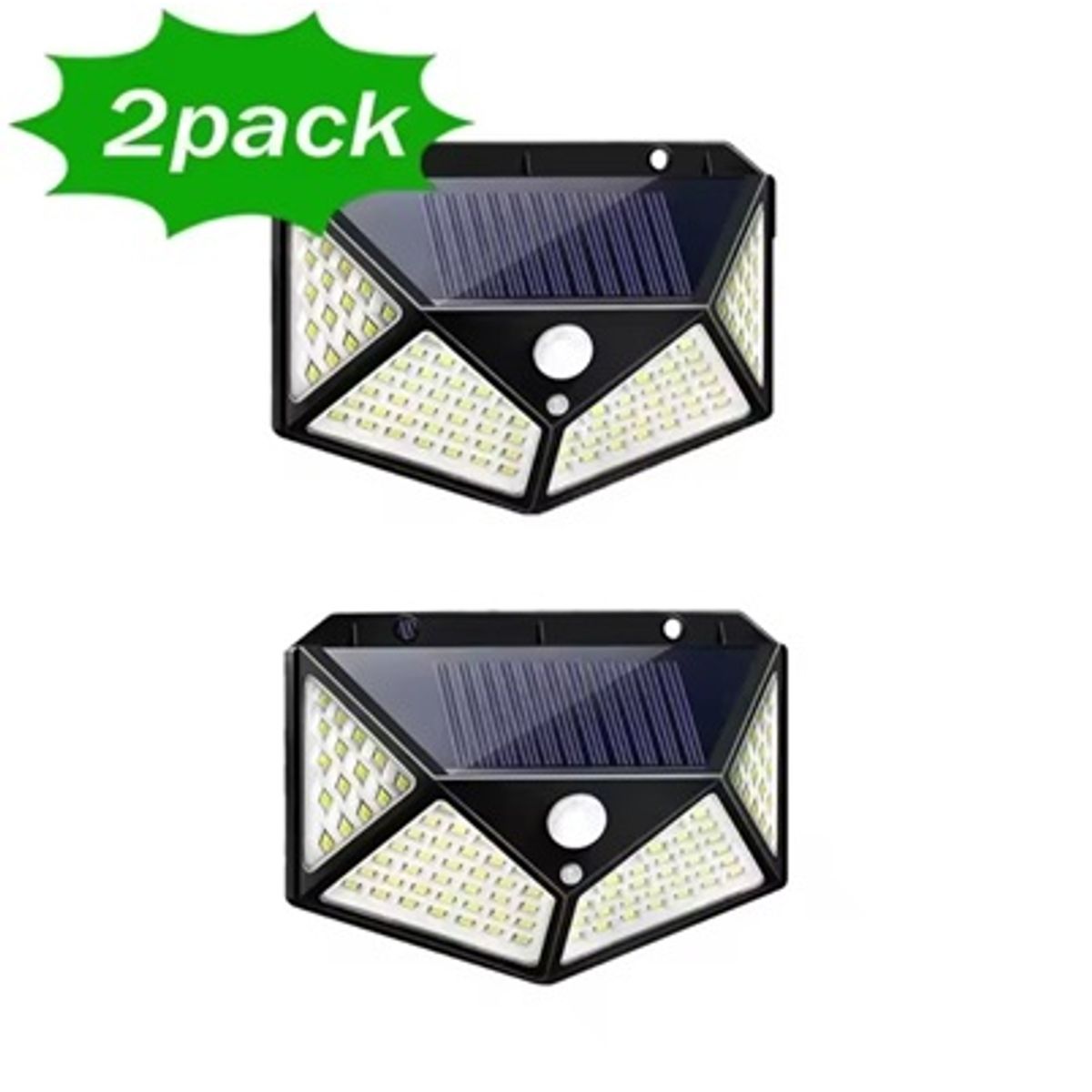 GENERICO - PACK DE 2 Focos Solares de 100 leds con Sensor de Movimiento