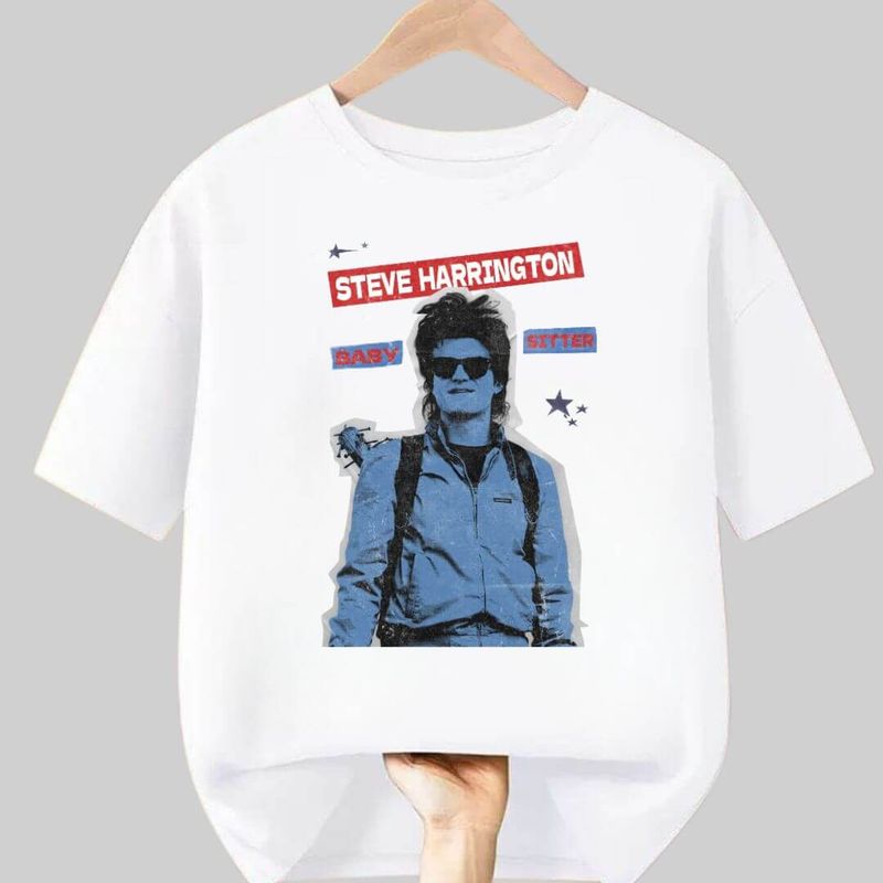 GENERICO - Polo Algodon Steve Harrington Stranger Things Blanco - Talla 12 hasta XL