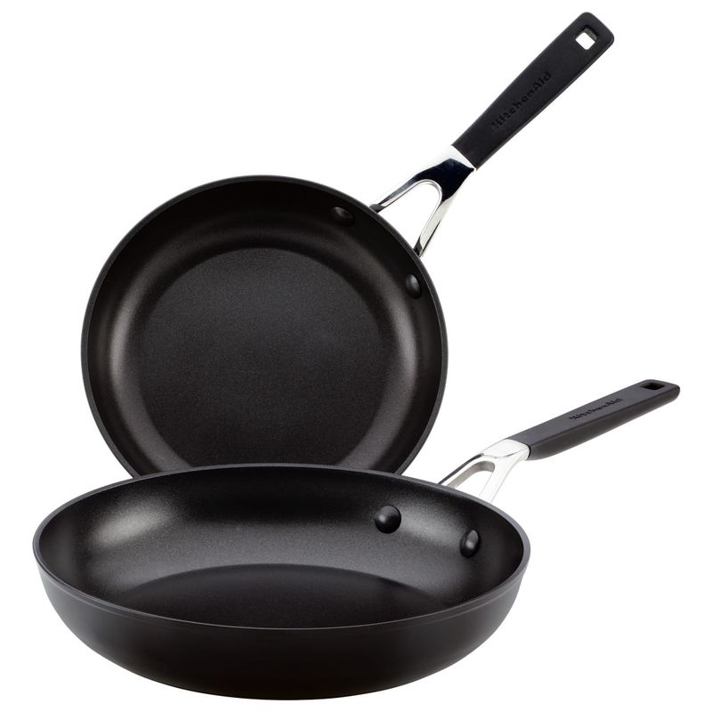 KITCHENAID - Set sartenes 21cm y 25cm Anodizado duro antiadherente Negro KitchenAid