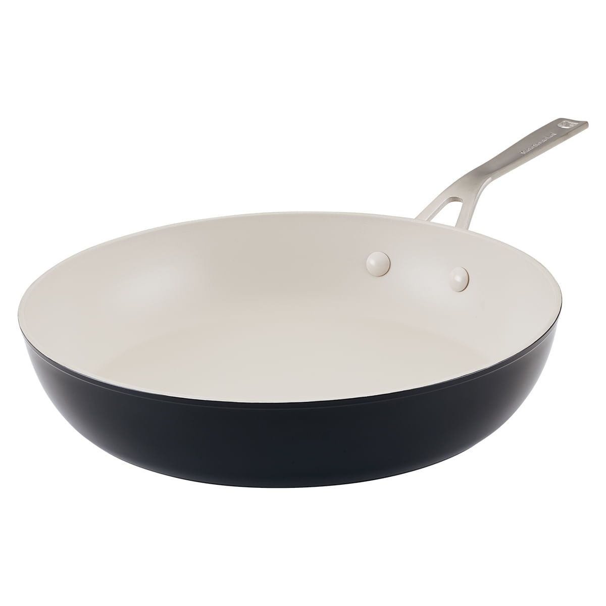 KITCHENAID - Set 2 Sartenes 21 y 25cm Aluminio Forjado Antiadherente Cerámico Negro