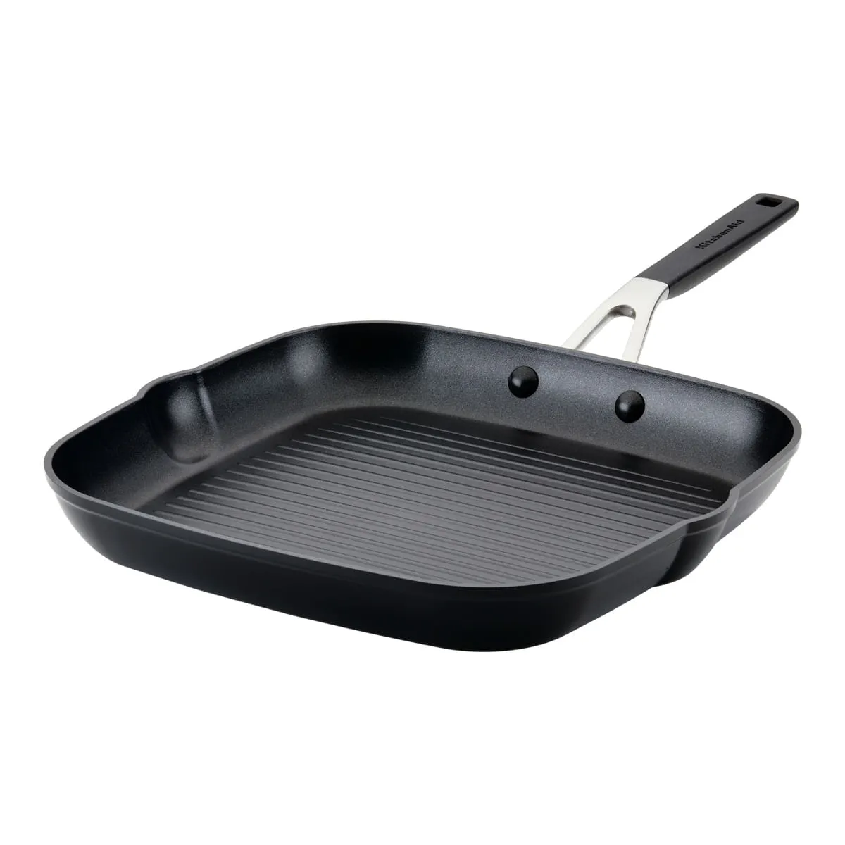 KITCHENAID - Plancha grill KitchenAid 29cm anodizado duro antiadherente Negro