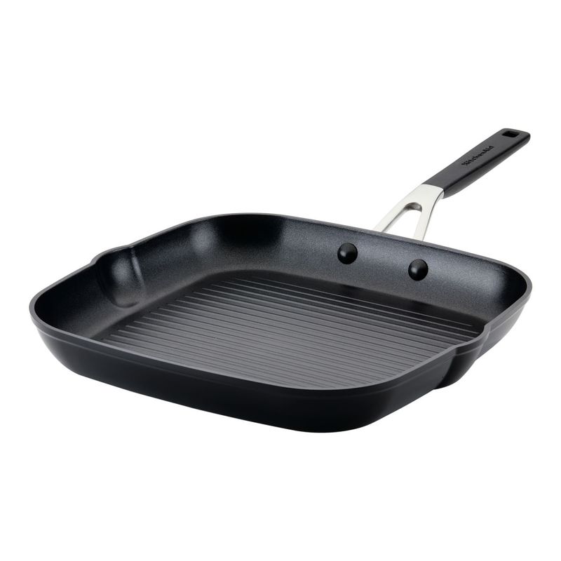 KITCHENAID - Plancha con grill 29cm anodizado duro antiadherente Negro KitchenAid