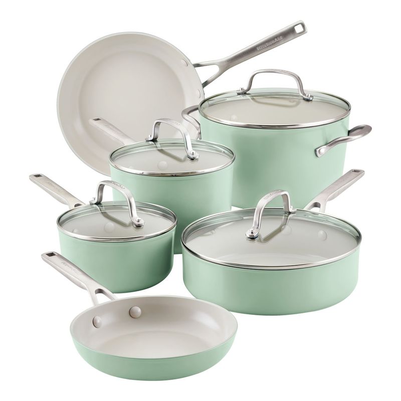 KITCHENAID - KitchenAid Batería Antiadherente Cerámico Anodizado10P Verde