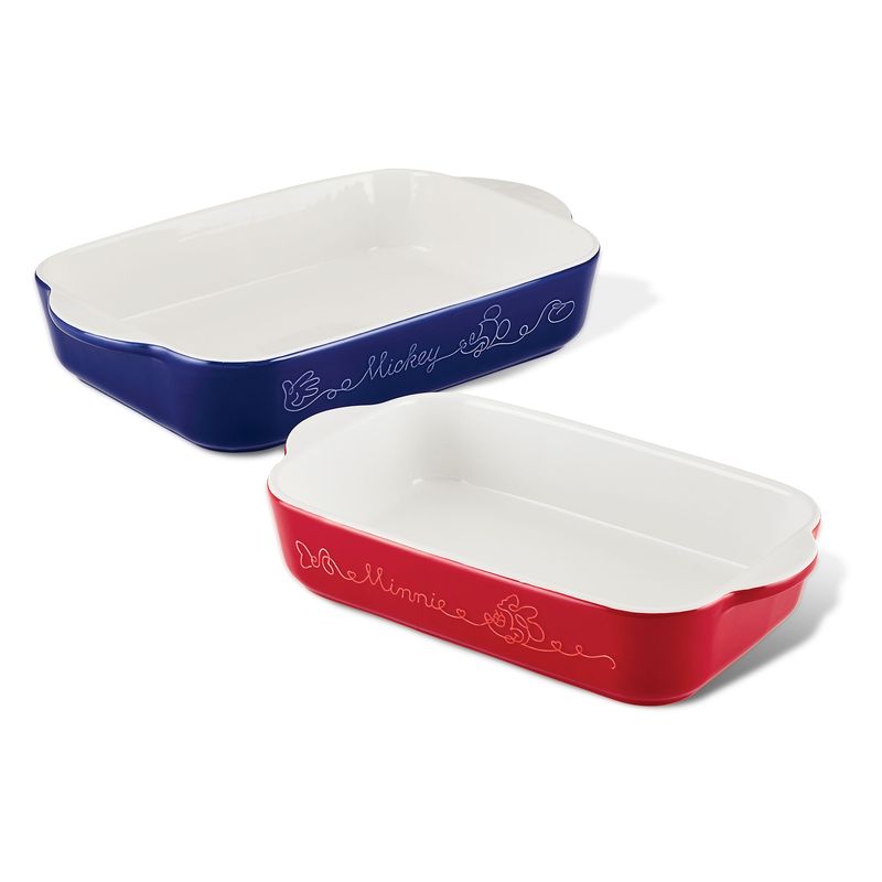 DISNEY - Set x2 moldes de hornear Cerámica Disney Home Bon Voyage Azul y rojo