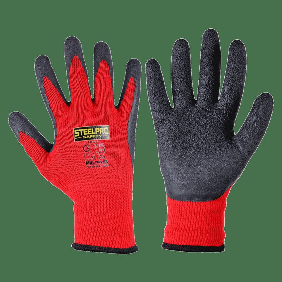 STELLPRO - GUANTE MULTIFLEX LATEX ROJO TALLA L (multiuso) - PACK X 12