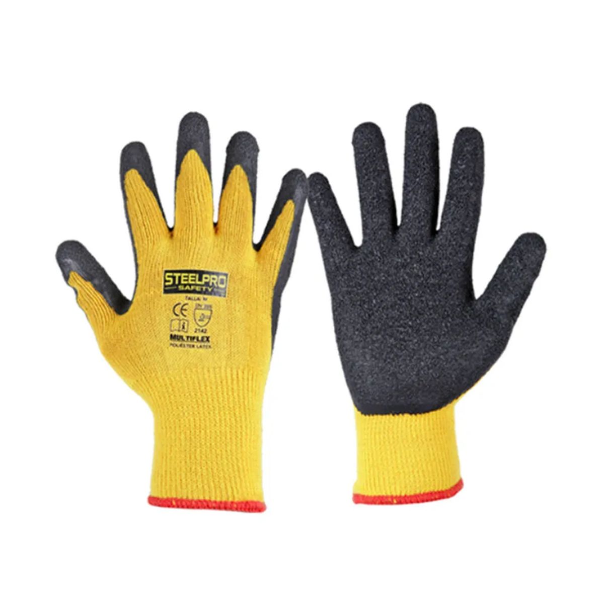 STELLPRO - GUANTE MULTIFLEX LATEX AMARILLO TALLA M (multiuso) - PACK X 12