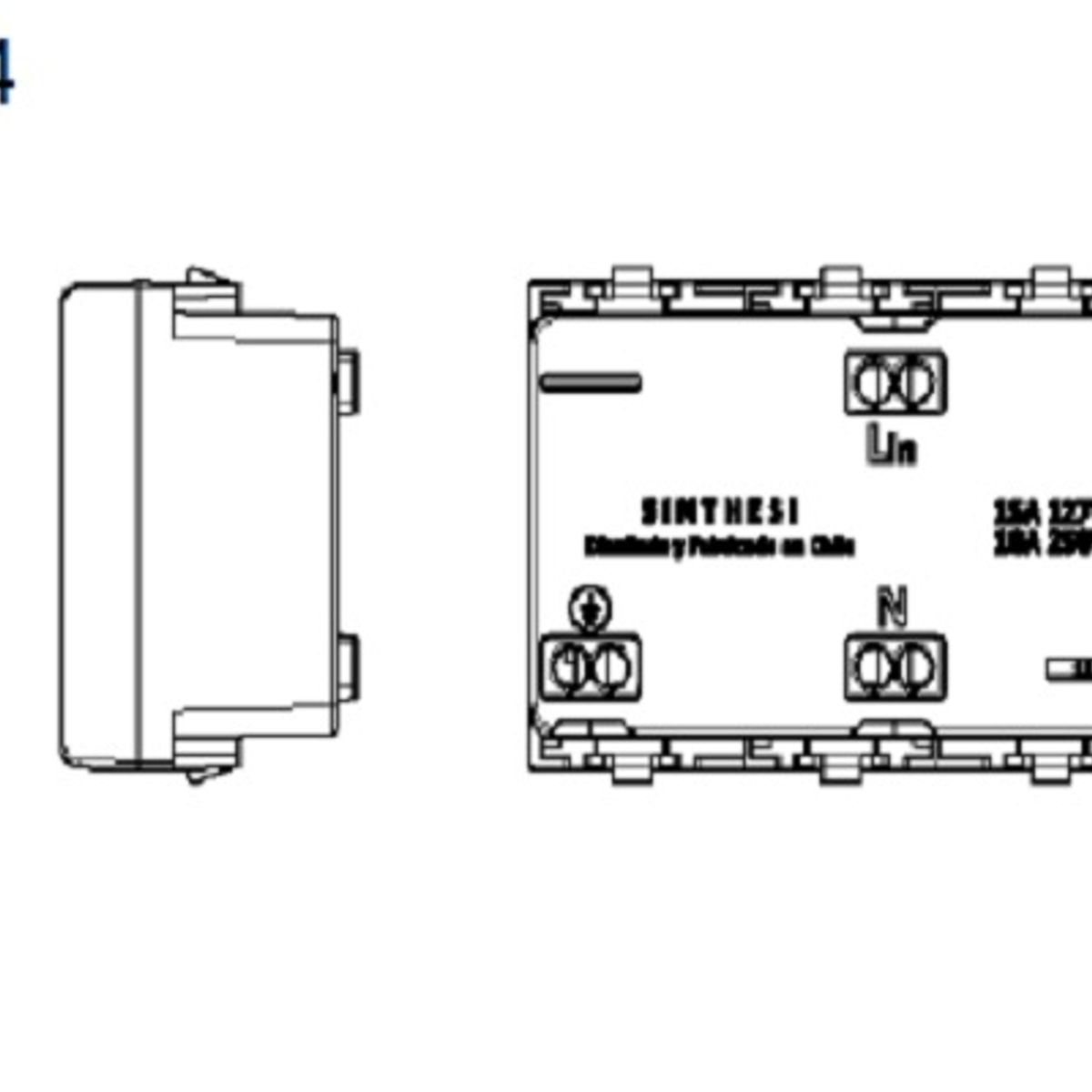SINTHESI - TOMACORRIENTE DUPLEX UNIVERSAL CON TIERRA S33 PLACA BLANCA MATE