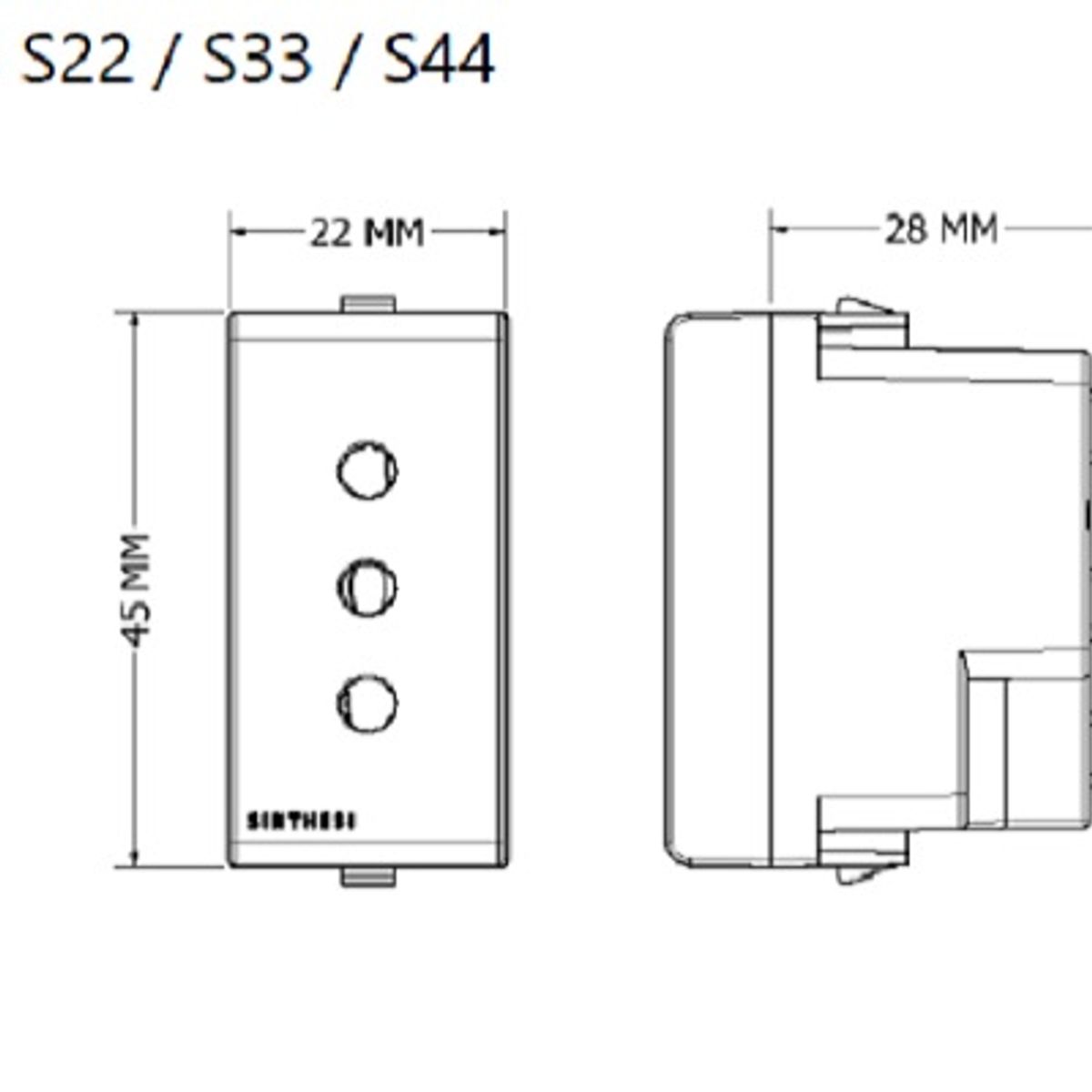 SINTHESI - TOMACORRIENTE DOBLE ( 01 DE 3 EN LINEA Y 01 AMERICANO) S33