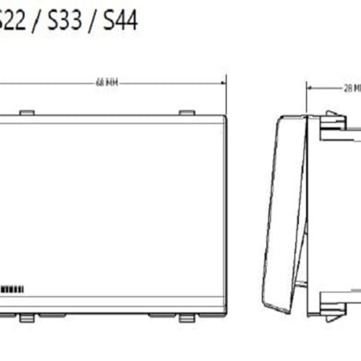 SINTHESI - CONMUTADOR 3 VIA SIMPLE TECLON S33 PLACA BLANCA MATE Y DADO S22 BLANCO