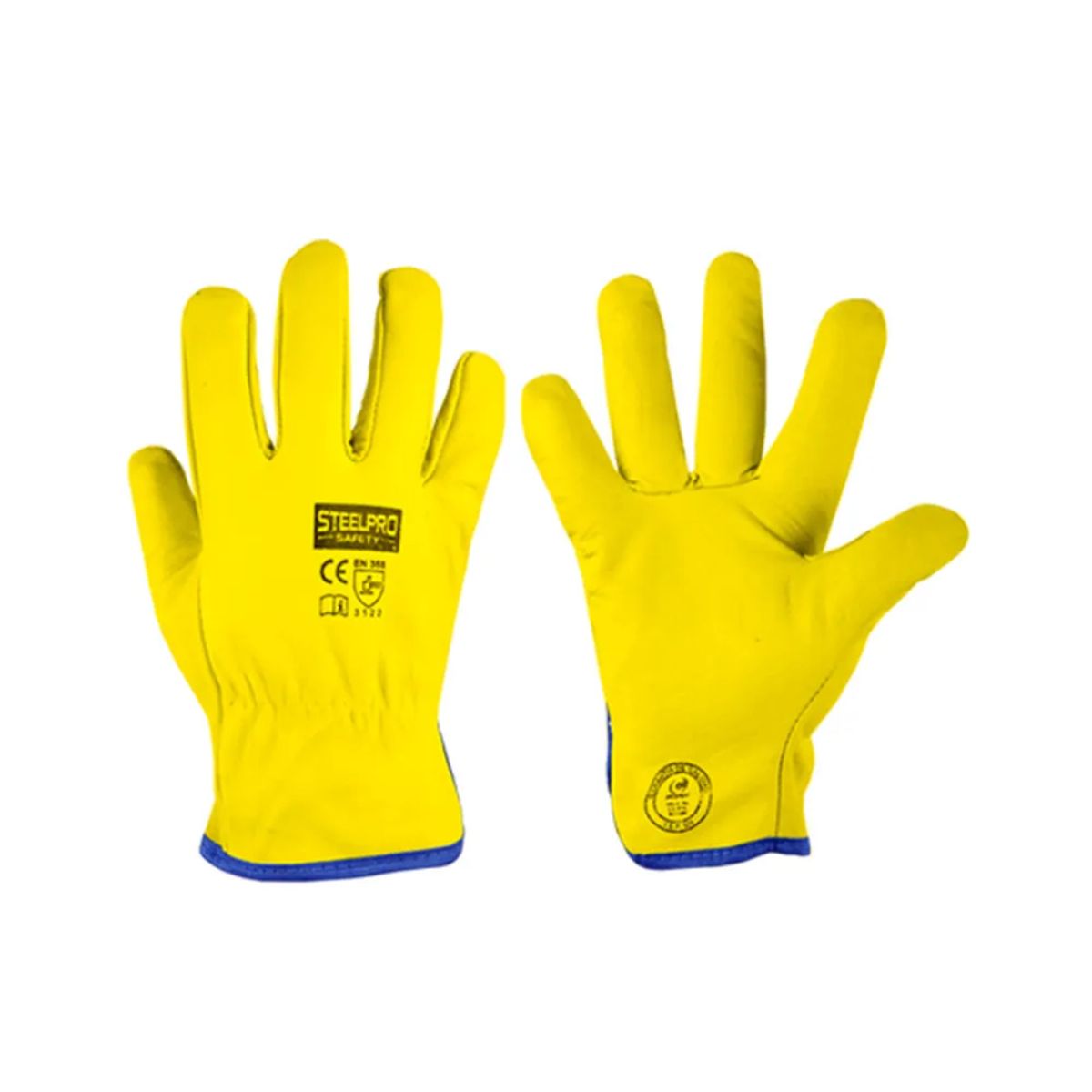 STELLPRO - GUANTE CUERO BADANA PUÑO CORTO AMARILLO STEELPRO - PACK X 12