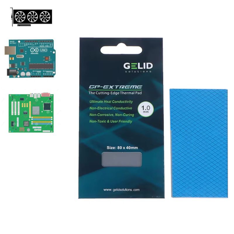GELID - Disipador calor térmico thermal pad 1mm 15WMK GPU CPU ARDUINO Placa