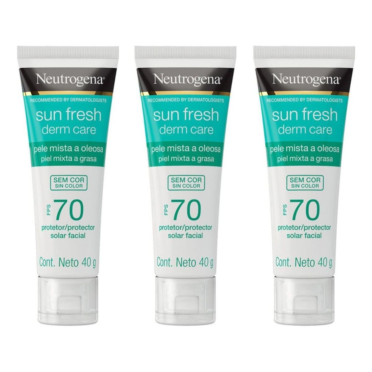 NEUTROGENA - Neutrogena Pack X3 Derm Care Bloqueador Facial Piel Grasa