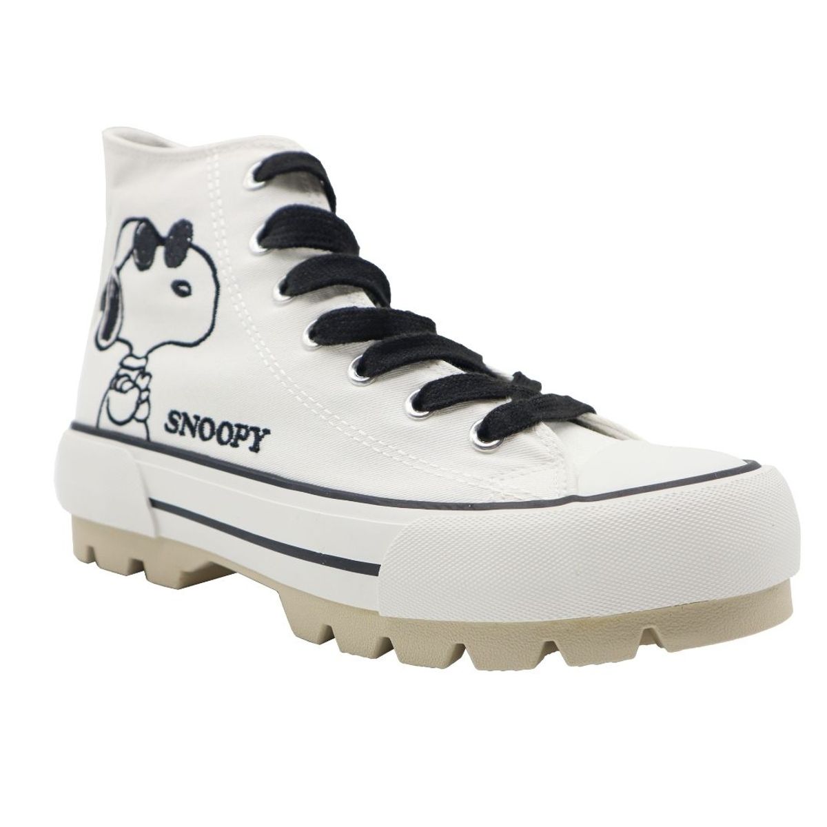 SNOOPY - Zapatillas Mujer Snoopy Botin Blanco