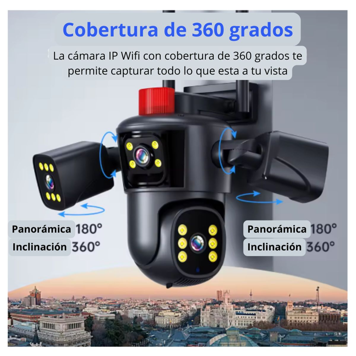 SEISA - Camara de Seguridad Vigilancia Externa 4 Lentes