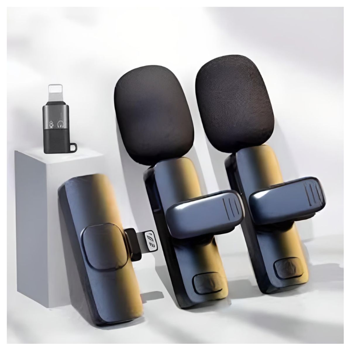 SEISA - Microfonos Inalambricos Solaperos Dual 2 en 1 Para Creadores de Contenido Live Streaming