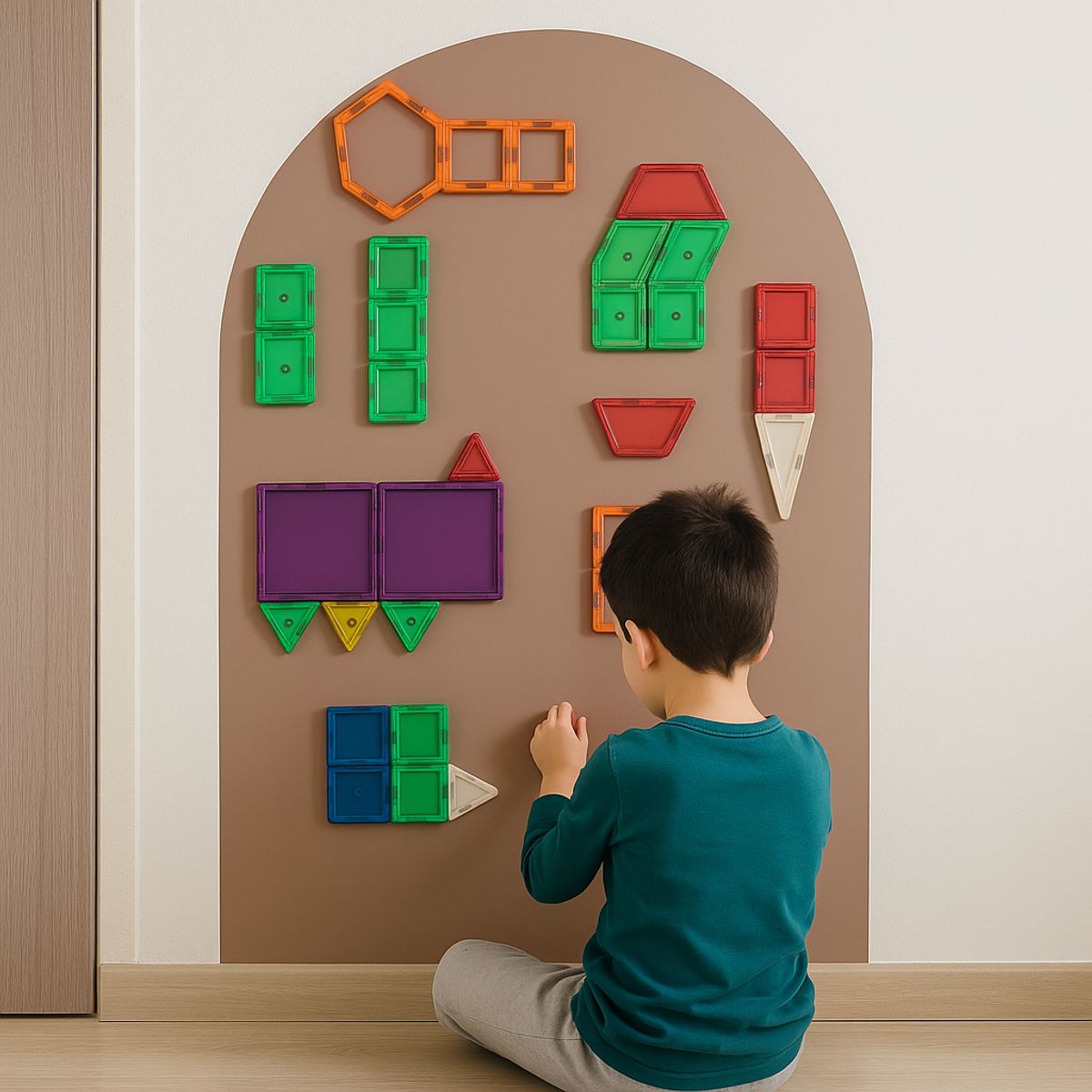 PZR PIZARRAS ADHESIVAS - Pizarra Adhesiva Magnética Infantil Arco Mocha 117 x 61 cm