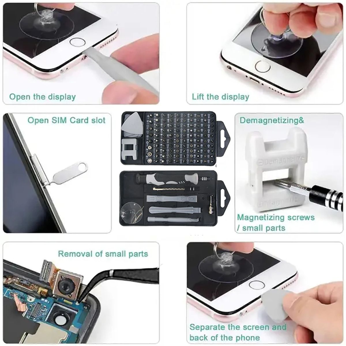 GENERICO - Juego de Destornilladores de Precisión 115 en 1 Negro