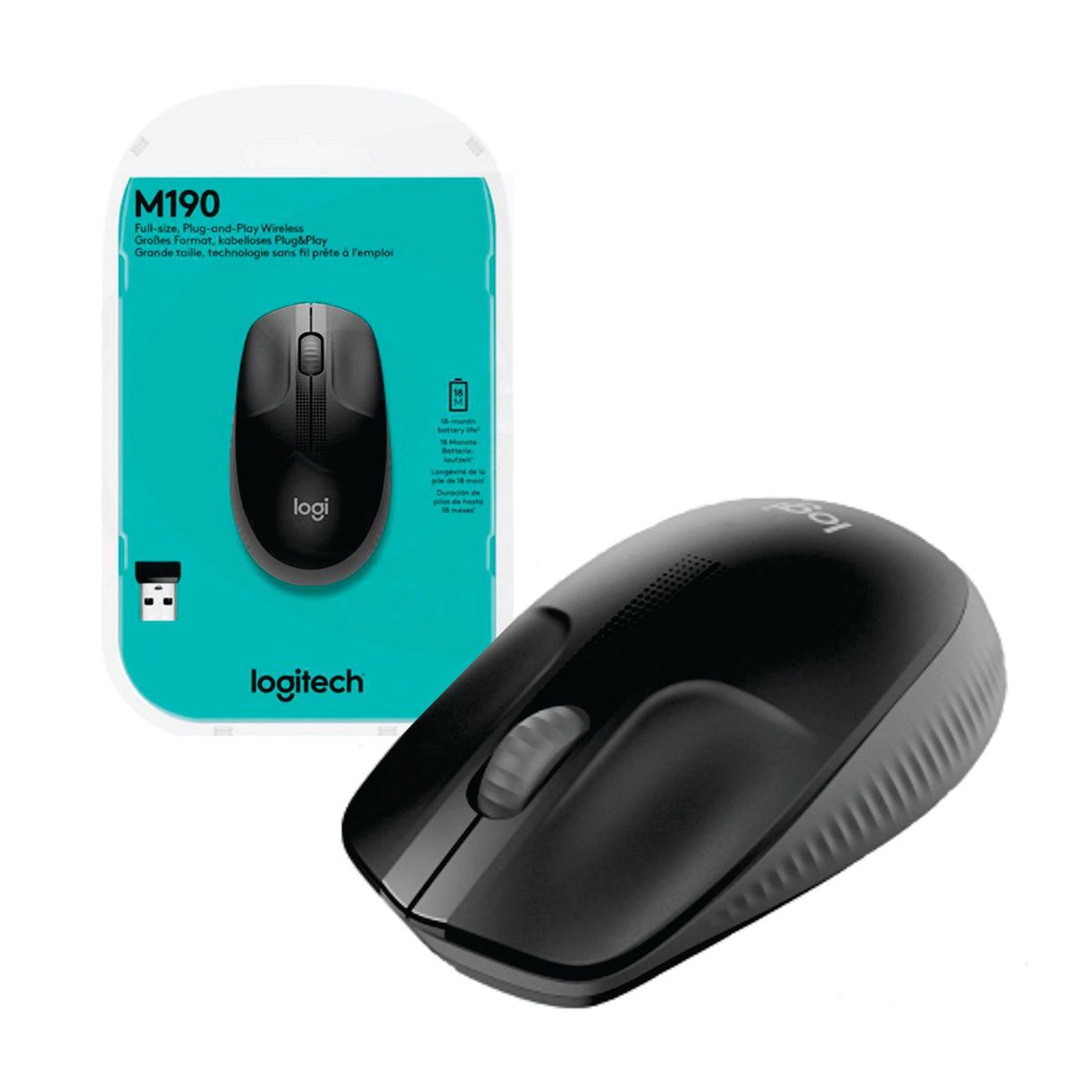 LOGITECH - Mouse LOGITECH M190 inalámbrico
