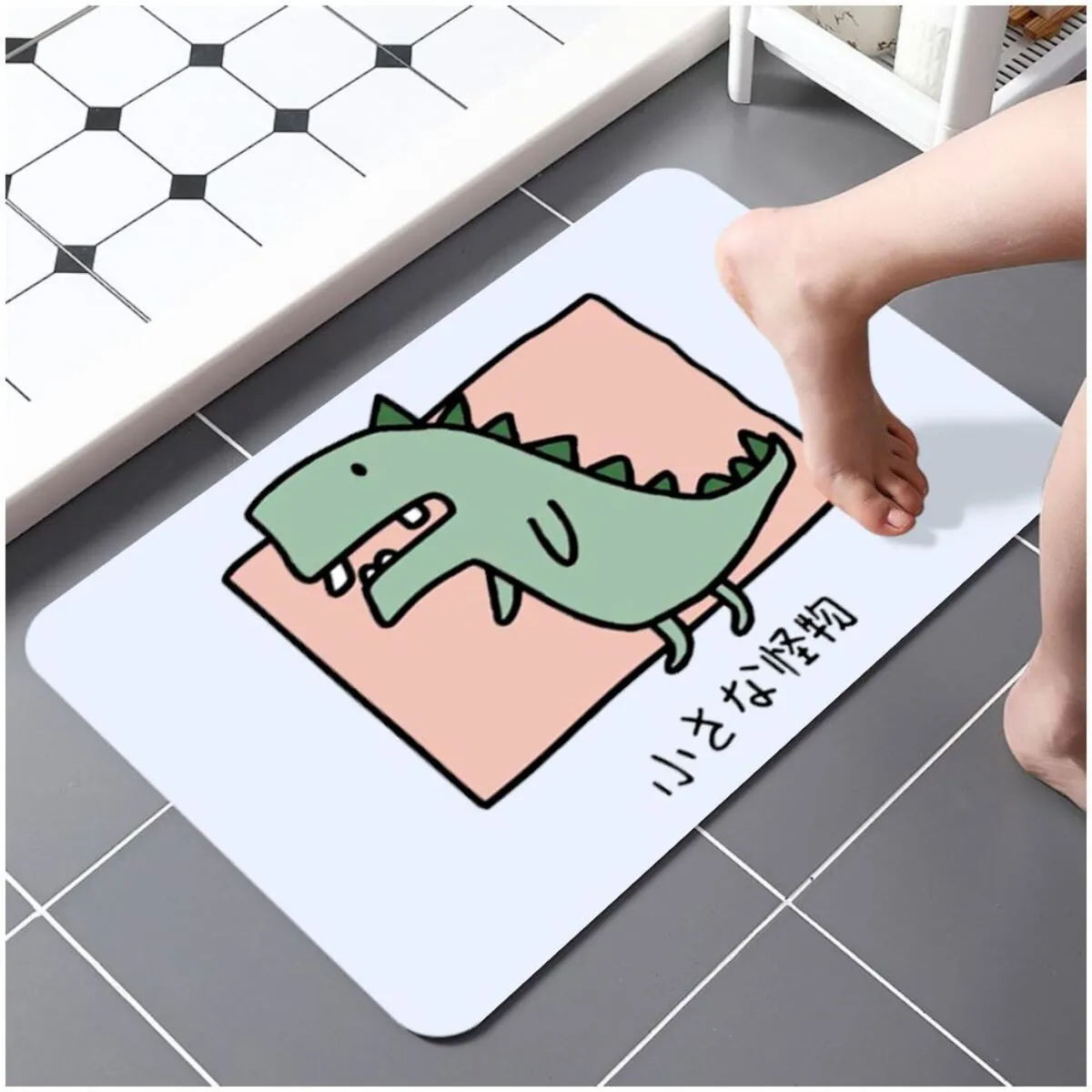 ELMEJORPRECIO - Alfombra de Baño Absorbente para Ducha Antideslizante Modelo Dino
