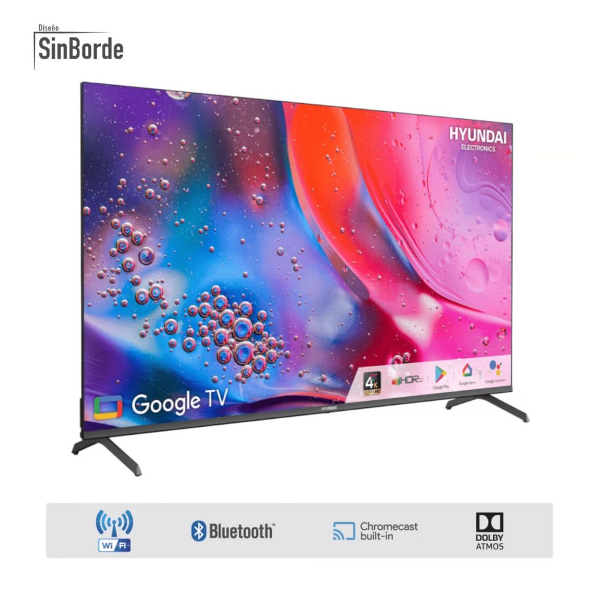 HYUNDAI - TELEVISOR HYUNDAI 58 SMART TV GOOGLE TV 4K UHD LED - HYLED5809G4KM