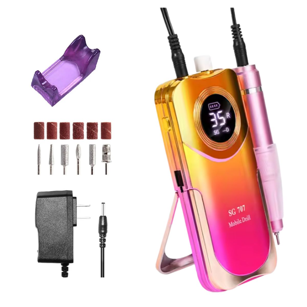 SEISA - Pulidor De Uñas Recargable Drill Máquina Manicura 35000 Rpm