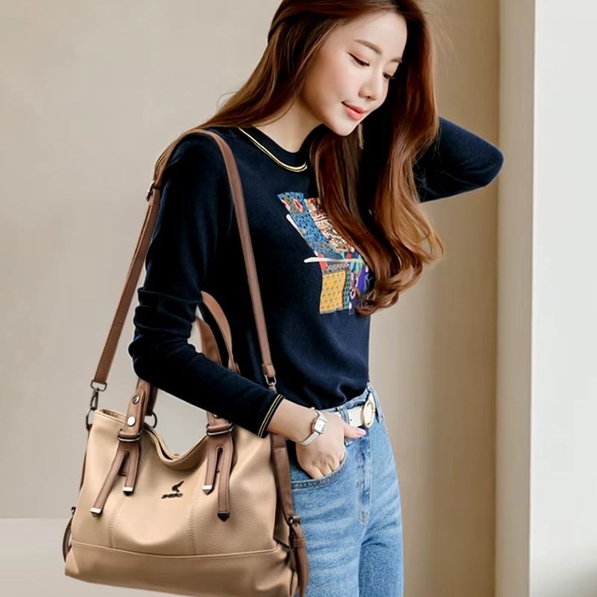 GENERICO - Cartera Elegante Zmbird Gran Capacidad - Cuero Pu