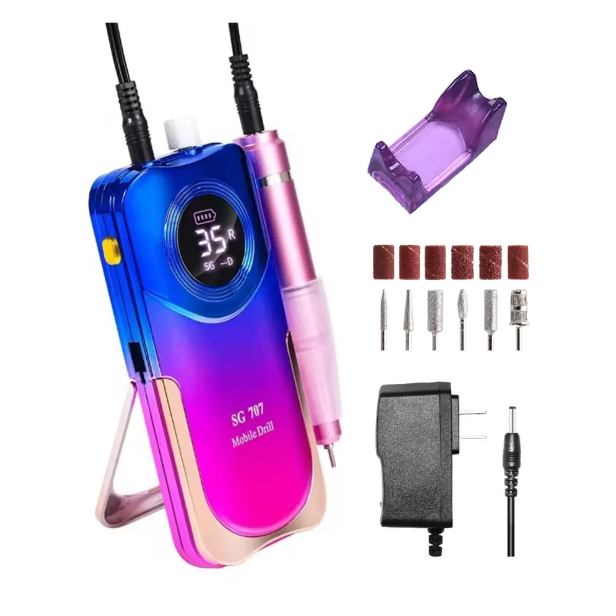 SEISA - Pulidor De Uñas Recargable Drill Máquina Manicura 35000 Rpm