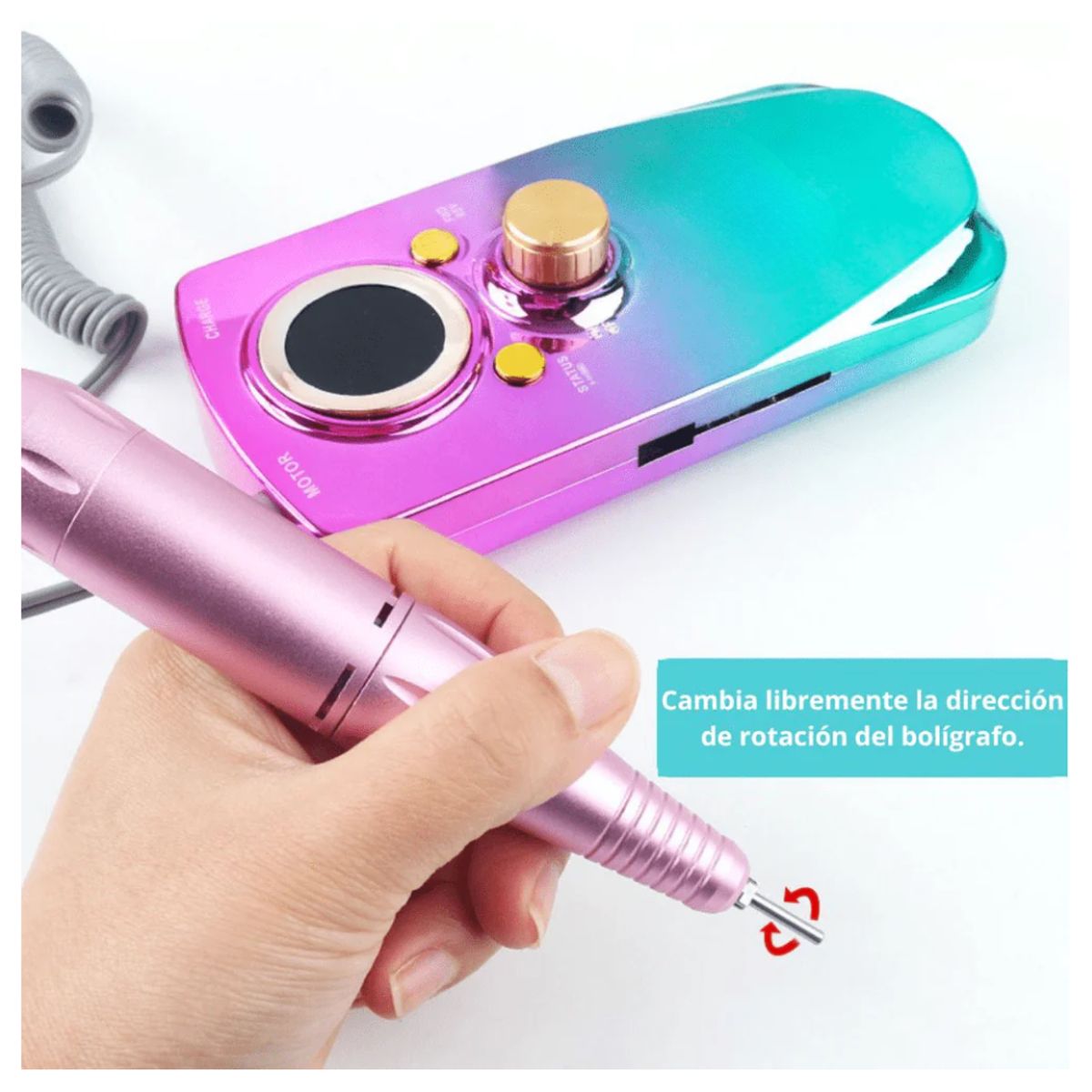 SEISA - Pulidor De Uñas Recargable Drill Máquina Manicura 35000 Rpm