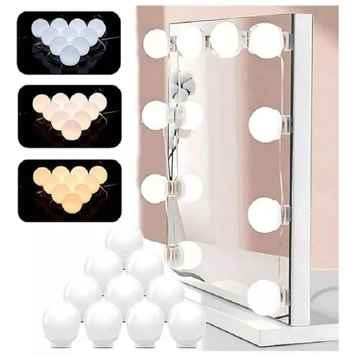 GENERICO - Luces Led Bombillas Para Espejo Tocador 10 Bombillas