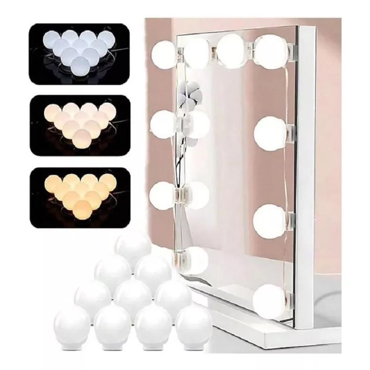 GENERICO - Luces Led Bombillas Para Espejo Tocador 10 Bombillas