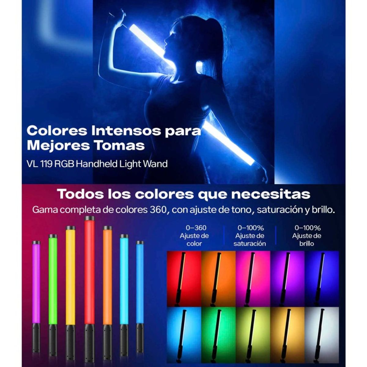 ULANZI - Barra De Luz Led Rgb Portátil Ulanzi Para Video Y Fotografía