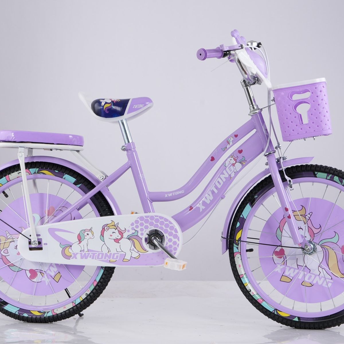 GENERICO - Bicicleta Para Niña Infantil Kids Aro 16 Doble Con Luz Música Lila