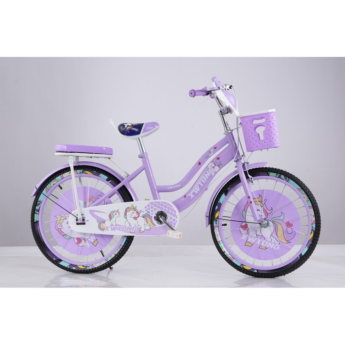 GENERICO - Bicicleta Para Niña Infantil Kids Aro 16 Doble Con Luz Música Lila