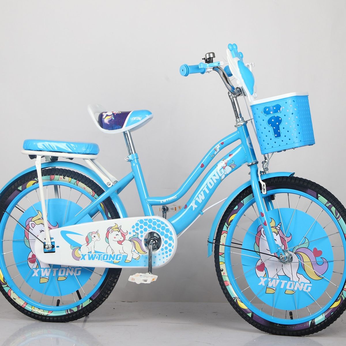 GENERICO - Bicicleta Para Niña Infantil Kids Aro 16 Doble Con Luz Música Celeste