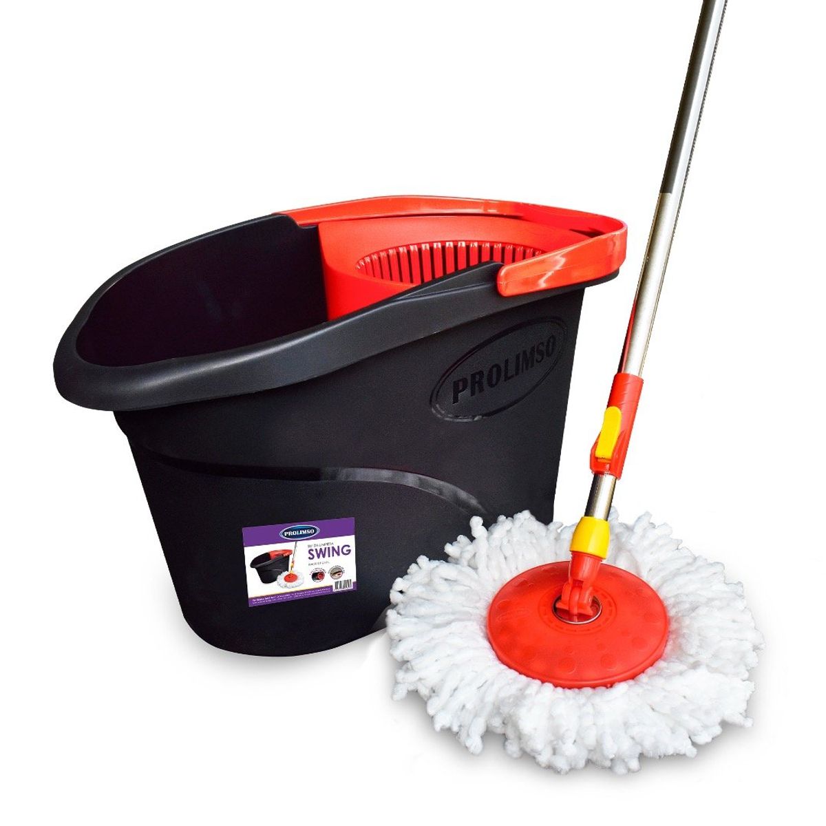 GENERICO - Trapeador Balde Prolimso Escurridor Giratorio 2 Mopas