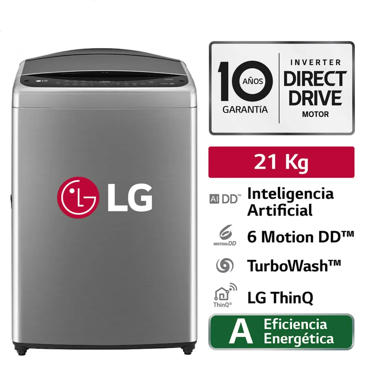 LG - LAVADORA LG WT21VV6 21KG AI DD CARGA SUPERIOR