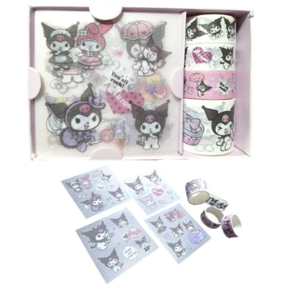 SANRIO - BOX STIKER KUROMI ROSA