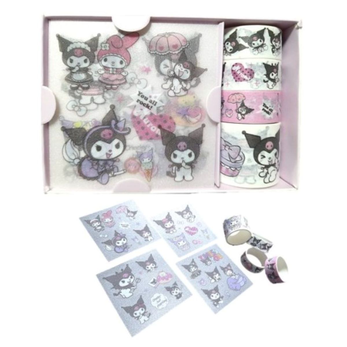SANRIO - BOX STIKER KUROMI ROSA
